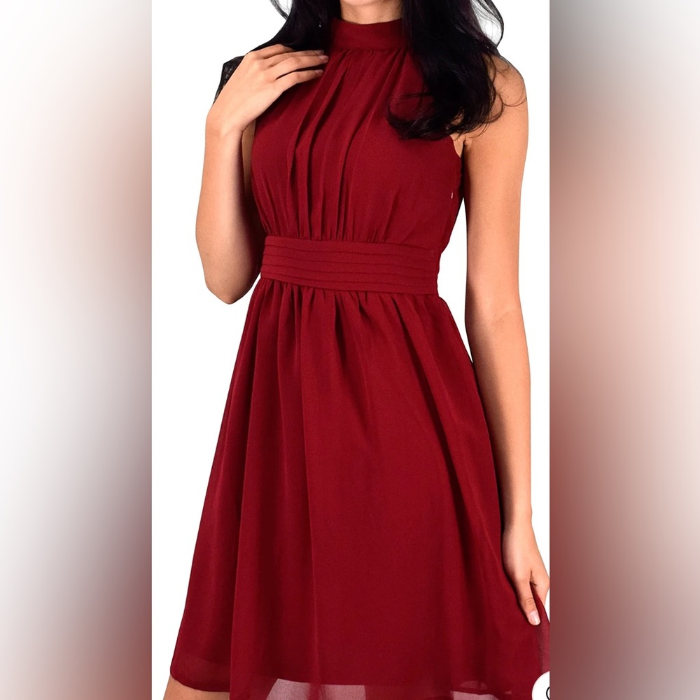 Sleeveless chiffon casual fit & flare dress